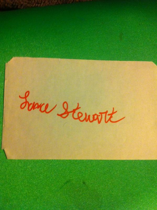 sophia460_g's tweet photo. "I have to practice my autograph" @Lance210 chicken scratch! 😂😂 #nymeetup http://t.co/Lkbst57PvN