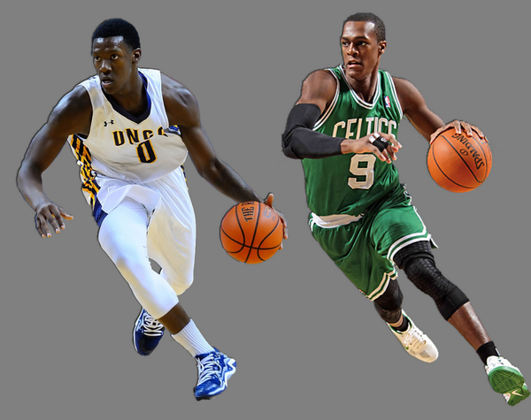 UNCGBasketball's tweet photo. The first-ever #TwinTuesday post from UNCG basketball... Spartan fans what do you think? #Tevon #Rondo http://t.co/9Uz0MXb2Ps
