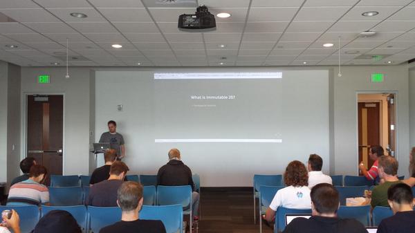 Instructure's tweet image. @instructurejobs Hey look @brentburg, you're presenting :P Thanks for doing that! #javascript #immutablejs