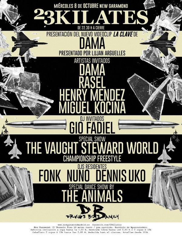 FDN_MV's tweet photo. #Tomorrow #NewGaramond #23Kilates #presenta @Dama_Abad con @henrymendez_ @LUJAN_AR @MiguelKocina84 @Raseloficial🔝 http://t.co/X0X1vRkWCe