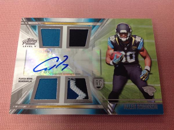 Fenwayfanatic21's tweet image. Allen Robinson auto quad patch auto #ToppsPrime
