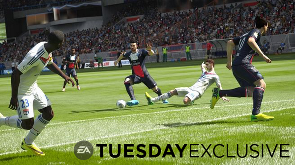 EA's tweet photo. Here we go! RT this tweet for a chance to score a code for #FIFA15 Ultimate Edition on PC. #EATuesdayExclusive http://t.co/060tCMmlKd