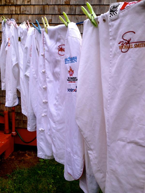 ChefMichaelSmth's tweet photo. Chef Michael’s @FlavourShack is closed for the 2014 season and my #ShackJackets are hung to dry! http://t.co/LSQL6mjH9t