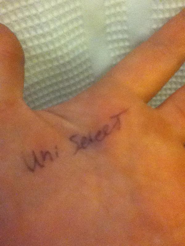 AbbyMorrish's tweet image. You can tell I&apos;m employed when I have notes on my hand. #paperlessproblems