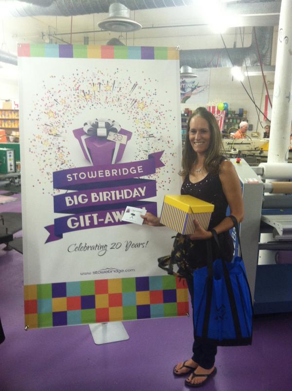 Our first winner is Gayle G from Zia Scape Computing Solutions. She won the Coleman Roadtrip Grill. #birthdaybashexpo