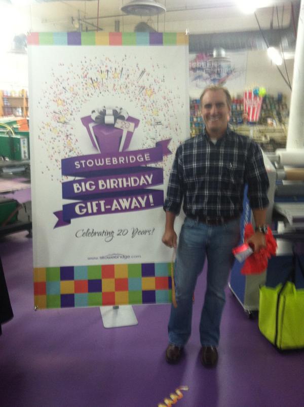 Our second winner is Chip B from Freescale ! He won the 70inch TV!! Congratulations Chip!! #birthdaybashexpo