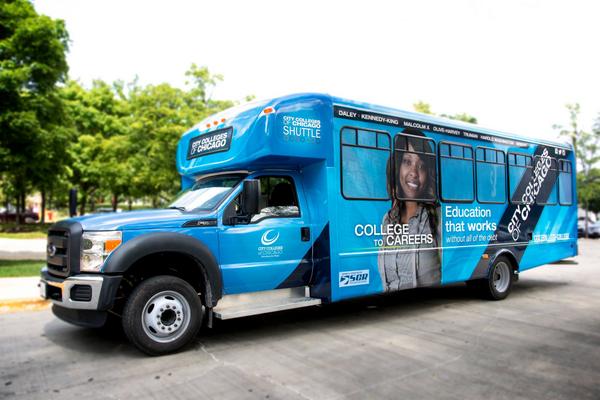 ChiCityColleges's tweet photo. The #cccshuttle can take you from campus to campus ― for FREE. Details: http://t.co/UuNVbjFFJ1 http://t.co/BxvGzYMBLI