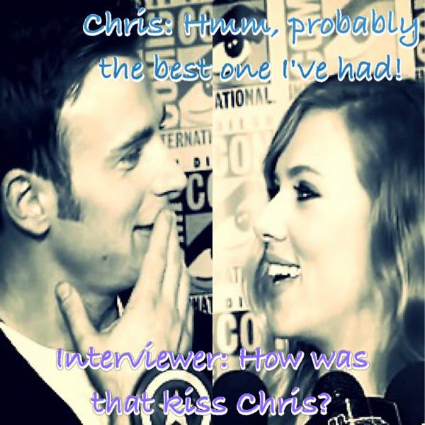 RomancingRogers's tweet photo. #BringWidowBackForCap Cuz we all know Chris Evans wouldn't wanna miss another smooch from Scarlett! πβ€οΈ #romanogers http://t.co/veskexMJA6