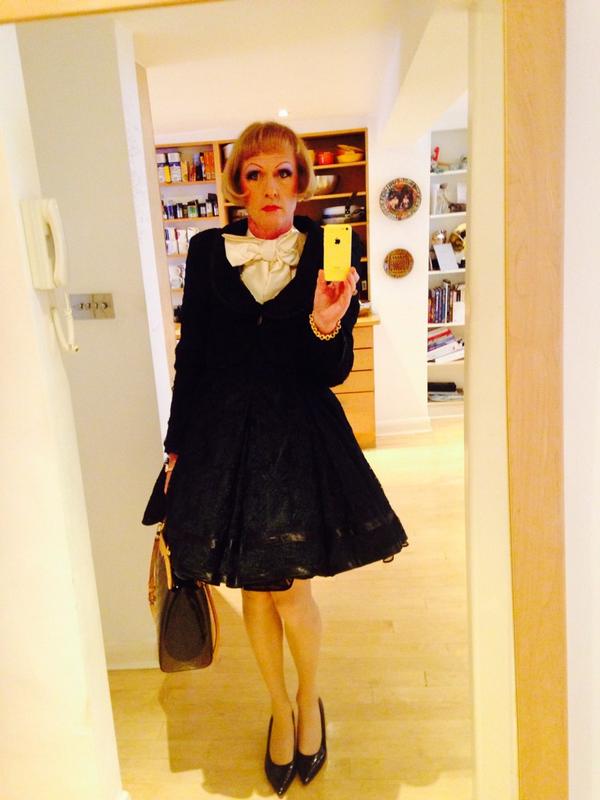 In a smart business suit as I will be on the Today prog on R4 tomorrow talking about the great white male