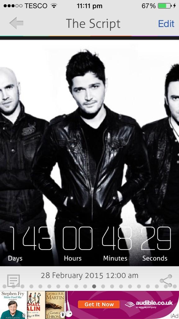 chelseapagex's tweet photo. Only @Chloe85504434 will understand my ever growing excitement for the day we get to see @thescript 🙊❤️ http://t.co/gceVIrwK87