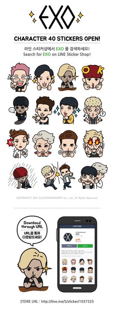 Exo Global Hiatus Trans Exo K Site Update Exo Line Character Sticker Release Cr Dailyexo Http T Co Oehy8p4vm9