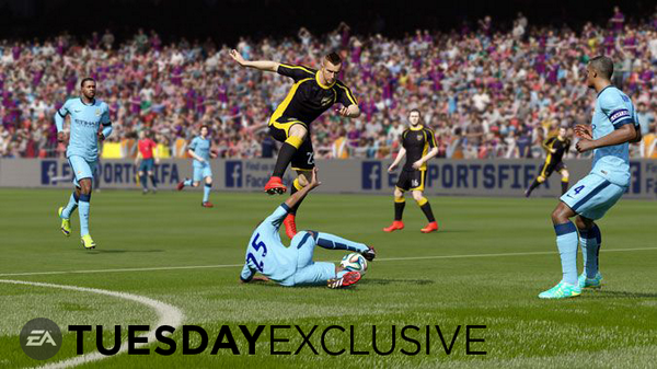 EA's tweet photo. RT this tweet for a chance to score a #FIFA15 Ultimate Edition code on PC! http://t.co/uw5Li6FRaU #EATuesdayExclusive http://t.co/MkJApt1CQm
