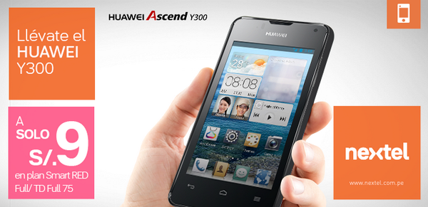 NextelPeru's tweet photo. Llévate el Huawei Y300 a solo S/9 en plan Smart RED Full/TD Full 75. ¡No dejes pasar esta oportunidad! http://t.co/AUz9Pft5DL