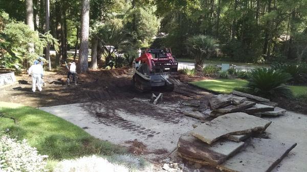 backyard_living's tweet photo. Tore out the old and broken concrete at the Landsverk's job for new paver driveway. http://t.co/9J2Hu8wM4N