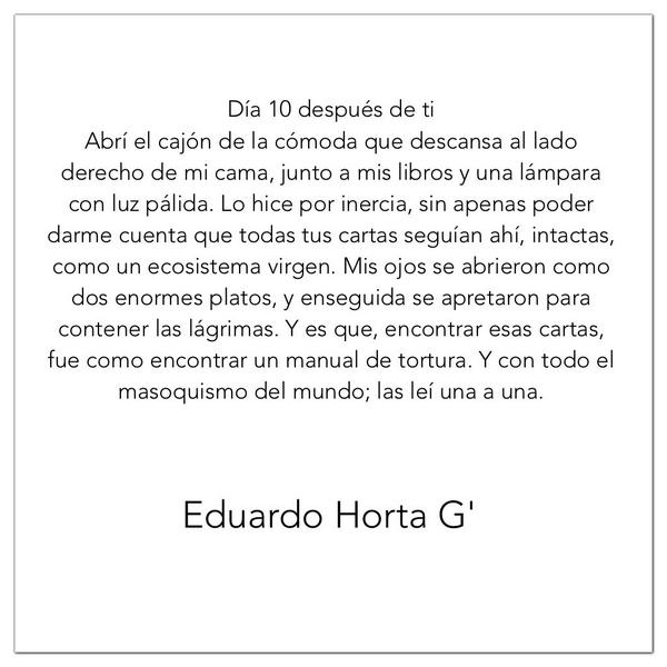 Eduardo Horta G' on X: Día 10 después de ti  / X