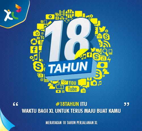 myXL's tweet photo. 18 Tahun XL melayani sbg provider selular kamu. 
Terima kasih atas kepercayaannya selama ini :) #XL18THN #18Tahun http://t.co/JHebdsZJBg