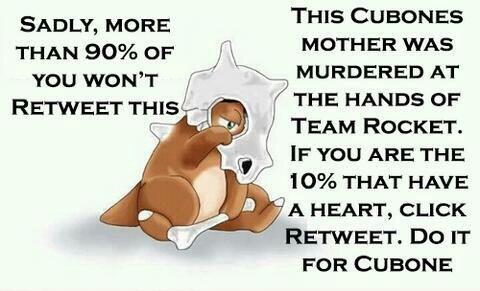 PokeTrends's tweet image. Do it for poor Cubone.
