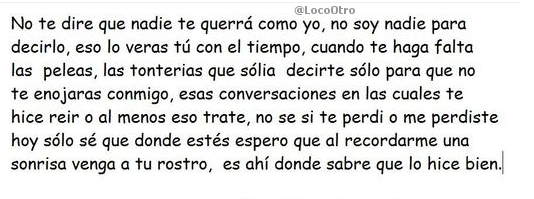 LocoOtro's tweet photo. No se si te perdi o me perdiste, hoy sólo sé que donde estés espero que al recordarme una sonrisa venga a tu rostro. http://t.co/t3DwCyJHnd