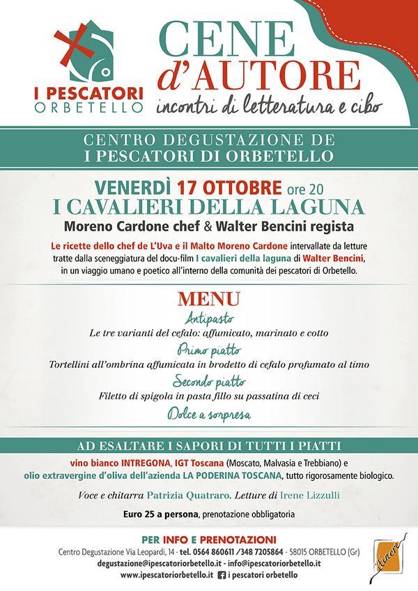 PoderinaToscana's tweet image. Cene d&apos;autore con I pescatori di Orbetello: 17 ottobre 2014 ore 20.00 con vino e olio della @PoderinaToscana.