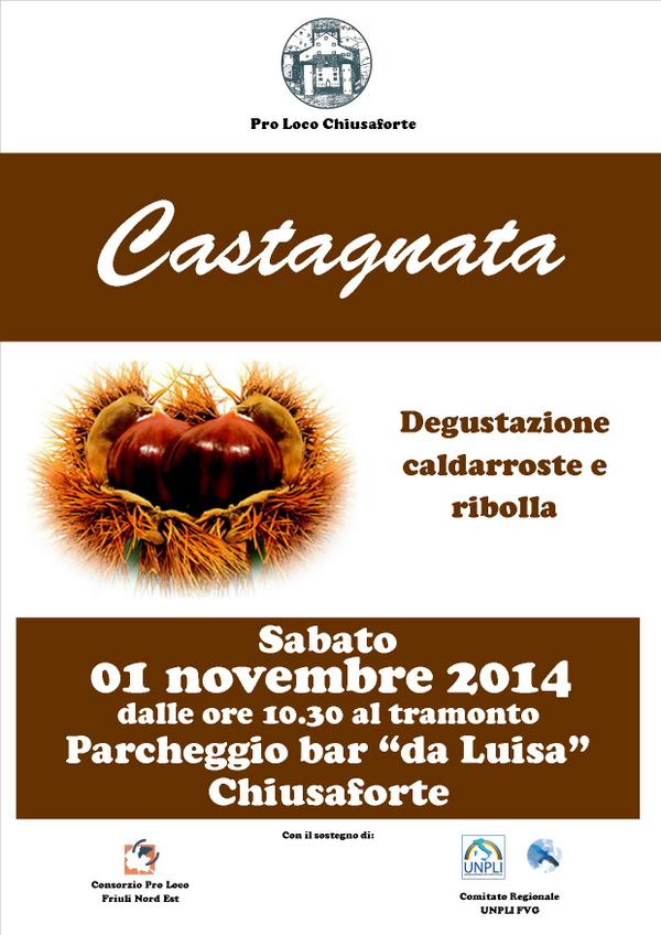 ProLocoScluse's tweet image. CASTAGNATA
SABATO 1 NOVEMBRE 2014
DALLE ORE 10.30
PARCHEGGIO ANTISTANTE BAR &quot;DA LUISA&quot;