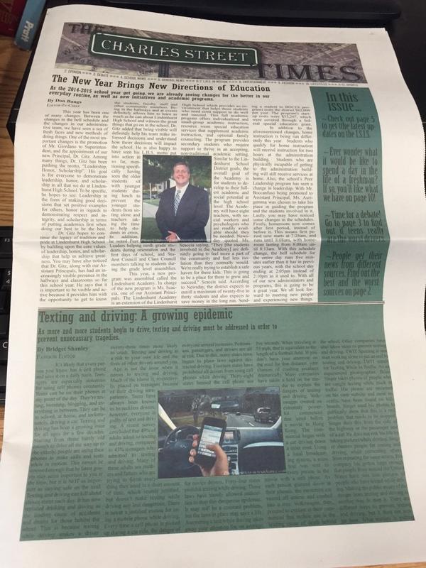Check out the first issue of the Charles Street Times! Pick up a copy in Homeroom, the main office or the library!