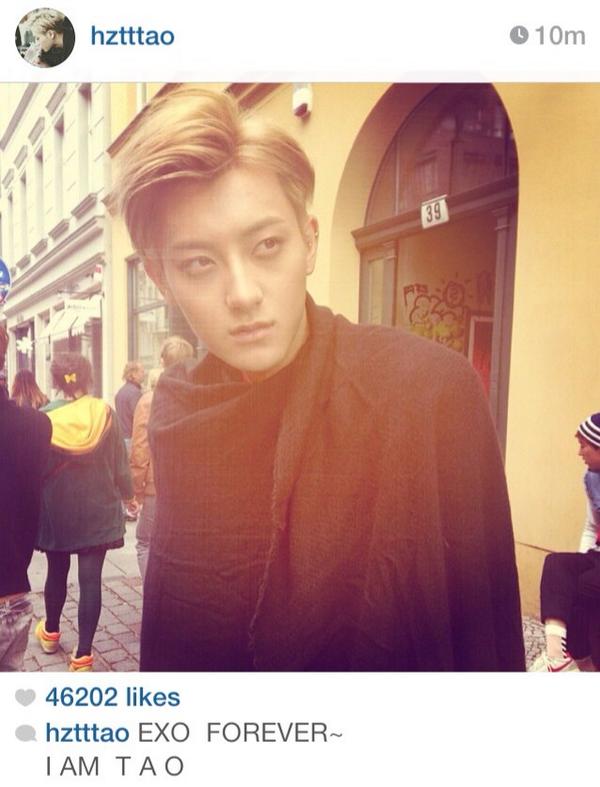 EXOCASTLE's tweet photo. [TAOSTAGRAM] 141015 Tao Instagram Update "EXO FOREVER~ I AM T A O" http://t.co/g6KAcGf2wB http://t.co/fCX7VOhNOP