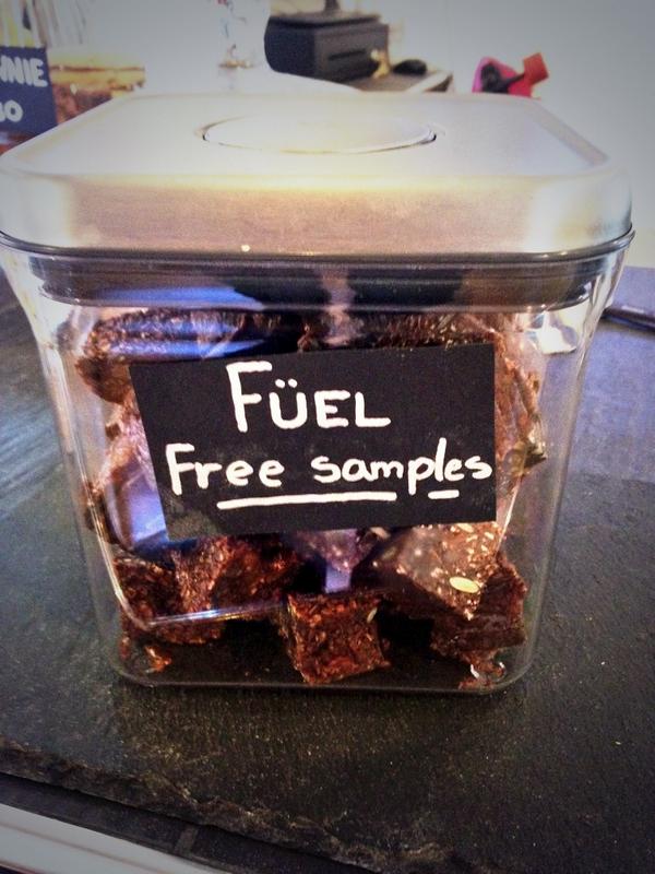HandleBarCoffe's tweet photo. Free samples of Fuel bar!! I kid you not. Get down here and try some if you haven't already! #fuel #coffee #hitchin http://t.co/BTastHNFDc