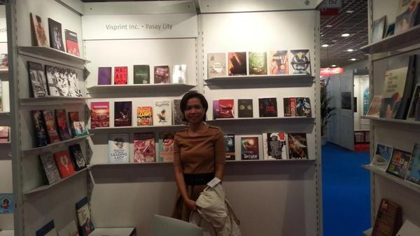 visprintpub's tweet photo. Ms Nida, our Publishing Manager in our quaint little booth at the Frankfurt Book Fair #FBF2014 http://t.co/9IhrXbDXMl