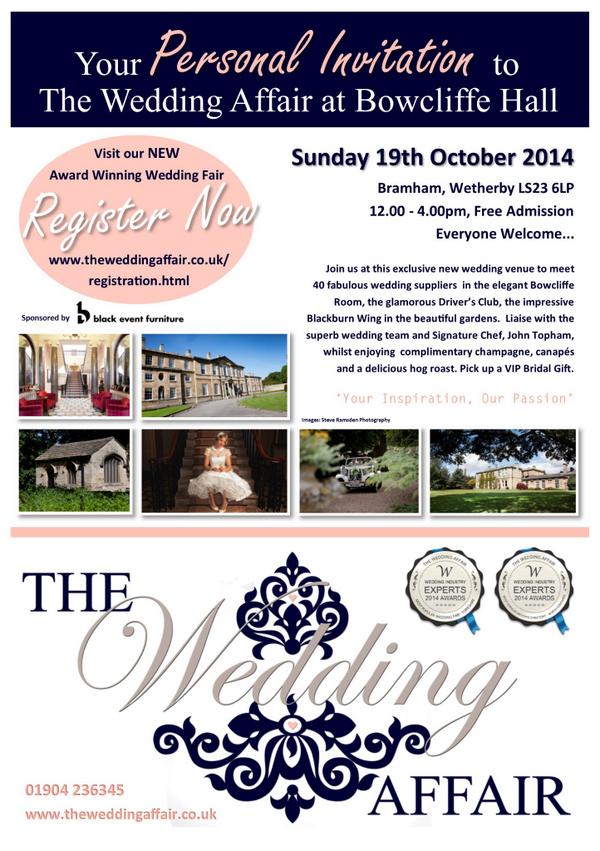 WeddingAffair's tweet photo. Put 19th October in your diary... it really is going to be an amazing #weddingfair with so much to see! 12-4pm http://t.co/Rh9bYQFYJc
