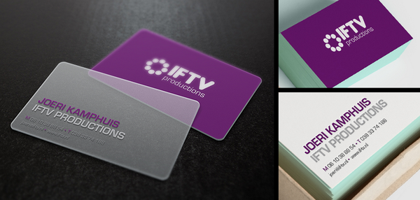 BewustCreatief's tweet photo. @BewustCreatief heeft nieuwe visitekaartjes en transparante pasjes ontworpen en gerealiseerd voor @IFTVProductions http://t.co/y4WN3PdwSe