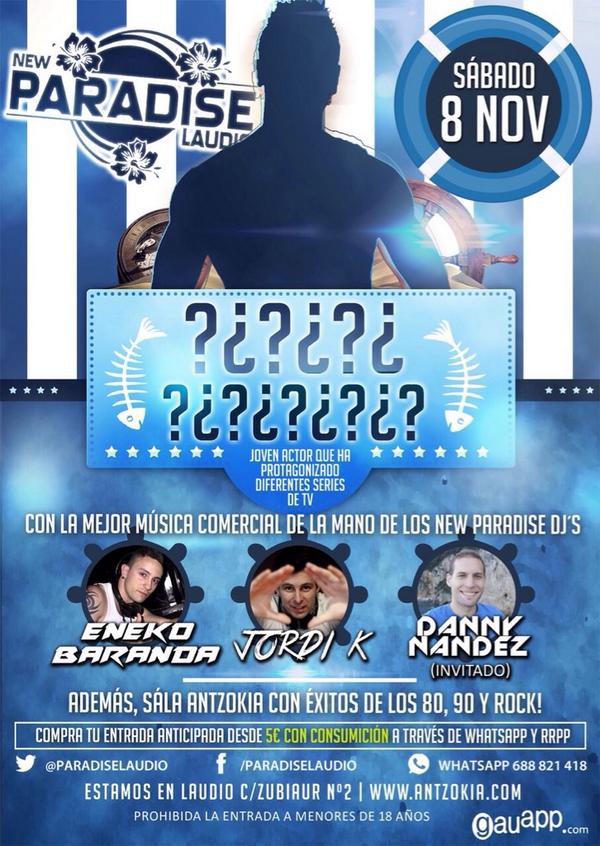 paradiselaudio's tweet photo. El 8 de nov nos acompaña un conocido actor #quiensera? 
@gauapp @Claudia07Carmen @anacama92 @Mireia_Ferreiro http://t.co/hwdYNiWnvM