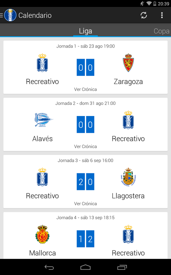 RecreMovil's tweet photo. Consulta los resultados de los partidos jugados y la fecha de los próximos en RecreMóvil https://t.co/ewUcpdQnEH http://t.co/vbGiKiwc3h