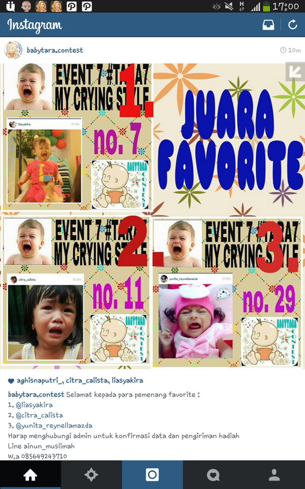 NtaCloe's tweet photo. Yeaayy menang lg.. skrg juara favorite ke 2... makasiiii ya tmn2 yg udh bantu like http://t.co/y0XLXf7QHu