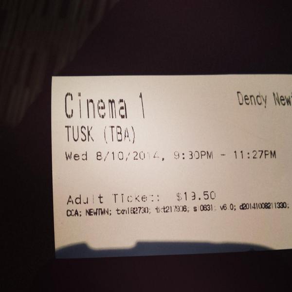 ErinI_JBaus's tweet photo. Getting ready to see Tusk. #walrusyes #TuskinOZ http://t.co/XEsIxwsyv0