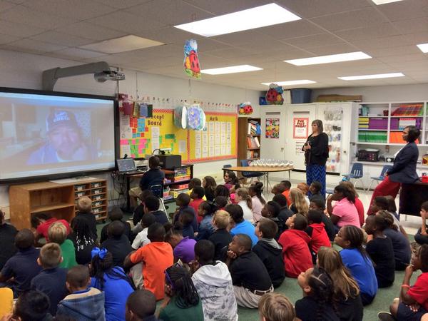 DCSdothan's tweet photo. @TimWilder7 Skype lesson with Chris Fischer, scientist from National Geographic's Shark Men @ Selma Street Elementary http://t.co/yLwLcZIF89