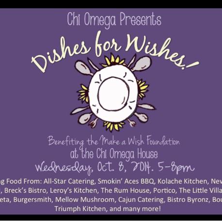 ChiOmega_LSU's tweet image. COME EAT TONIGHT! #DishesforWishes @ the Chi O house!! @MakeAWish in support of our recipient, Luke!