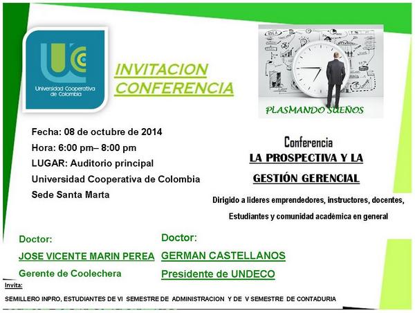 CiudadJovenVol's tweet photo. Conferencia de hoy:
"La Prospectiva y La Gestión Gerencial"
Invitados: José @JoseMarinPerea y @German_Castel http://t.co/6pVKScxWqb