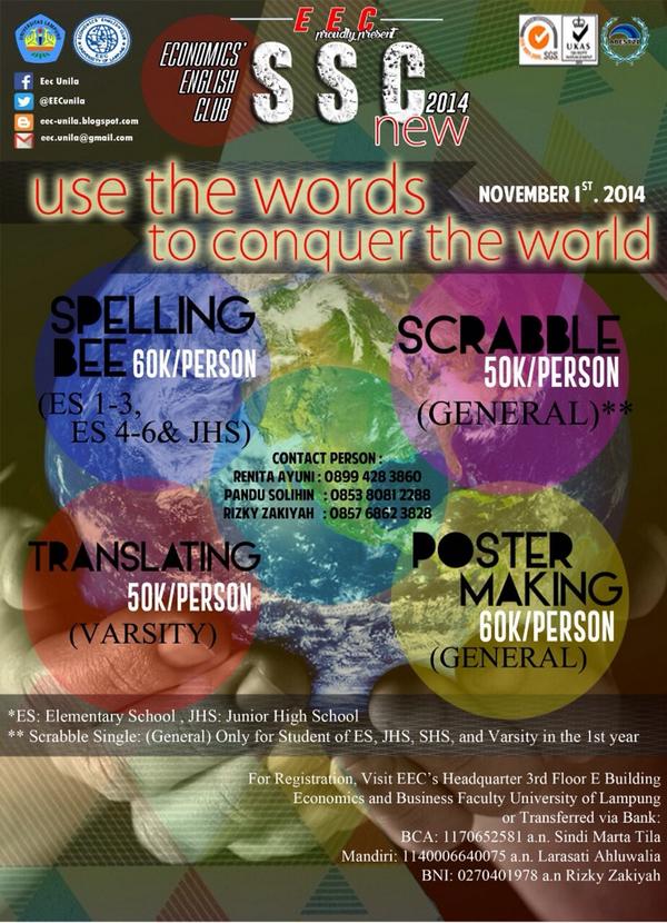 EEC Unila Proudly Presents "SSC NEW" on Nov 1st, 2014. <a href="/SMAN13BDL/">SMAN13 BandarLampung</a> @smaperintis1_BL <a href="/SMAPERINTIS2_BL/">SMA PERINTIS 2</a> @SMAN6brothers