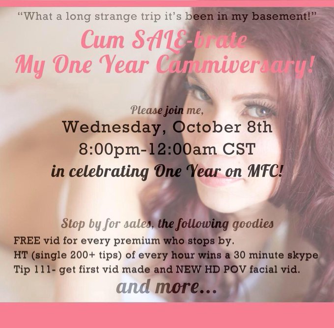 Holy Shit...today is my cammiversary! So excited, cant wait to see y'all later 8 CST! http://t.co/tw<a href="/tag/shameless"class="tags"><span>#shameless</span></a>