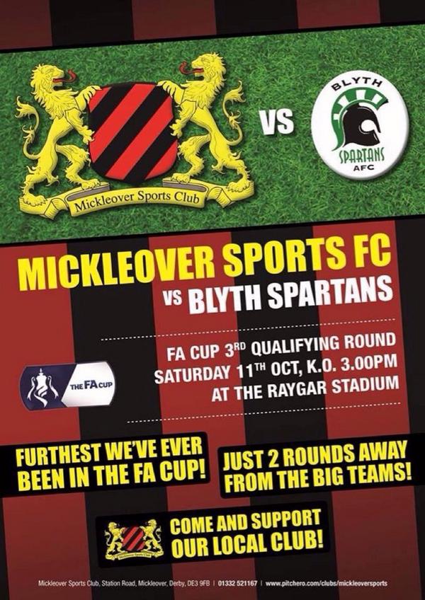Mickleover_FC's tweet photo. Appeal to all Rams Fans: Support your local non league club on Saturday. Adopt Sports for 1 day! FA Cup🏆 @Rams_Chat http://t.co/BNhrB2eoo2