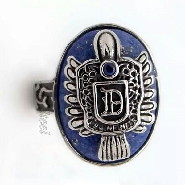 The Originals 925 Sterling Silver Vampire Rings With Natural Lapis La –  GQTORCH Jewelry