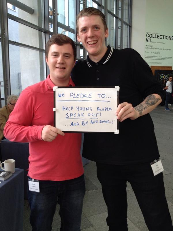 whocaresscot's tweet photo. #WePledgeTo help young people speak out... And be AWESOME! #celcis2014 http://t.co/tNW5Ib3Npp