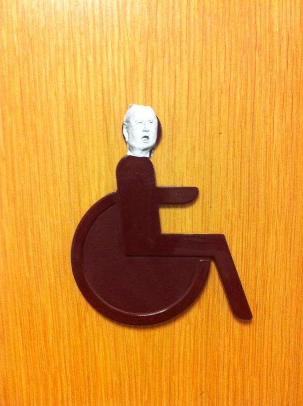 Just seen Eric pickles on a disabled toilet sign! Surreal