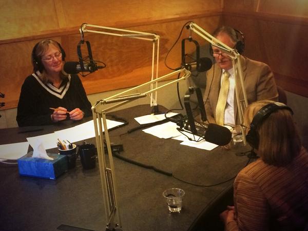 pointwcai's tweet photo. Animals for therapy on .@WCAI_NPR: In the studio! .@maaps766 @LathamCenters @CushingCenters http://t.co/aYzQFQqf3Q”