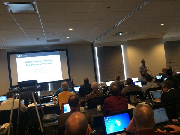 giantrobot411's tweet image. Selwyn on stage withe the @AlphaSoftware roadmap #AlphaDev