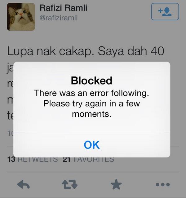 twt_stupid's tweet image. "@UncleAhBoon: Oh finally he got me lol http://t.co/MhO2dF3OXa"
Don't worry bro. Blocking you is part of the #KajangMove
#chill #lol