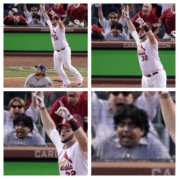 CragonMcBride's tweet photo. This dude was absolutely terrified by the sound of the ball off of the bat.
#STLCards
#PostCards
#SmashAdams http://t.co/CUrGiIqbq2