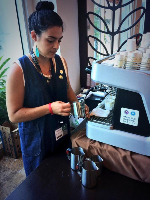 SustHarv's tweet photo. The #USBC2014 champ @Lay_Luh is getting #LetsTalkCoffee off to a great start with tasty macchiatos for participants http://t.co/gkv620XQbM
