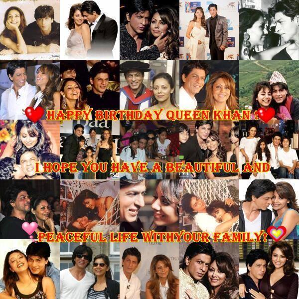  Happy Birthday Gauri Khan I wish happiness to u and   Let your family be happy  