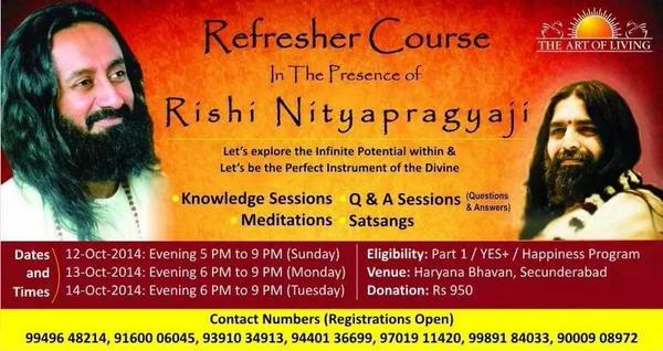 Rishiji's tweet photo. Refresher Course in Secunderabad (12th-14th October) at Haryana Bhavan !!

To Register Call - 9949648214, 9160006045 http://t.co/aIUauCnxHA